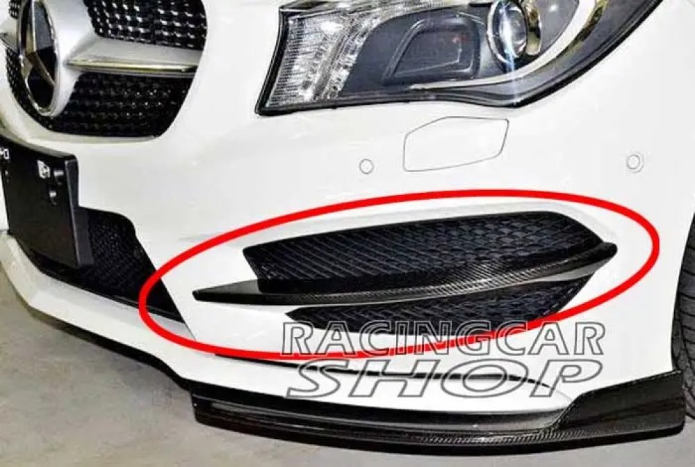 Real Carbon Fiber Front Lip Splitter Spoiler Flaps For Benz W117 C117 CLA200 CLA250 M003