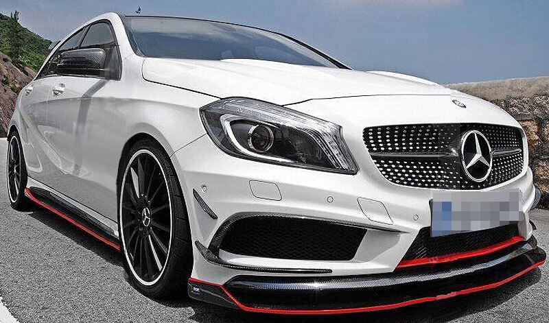 RZ Style Real Carbon Fiber Front Lip Spoiler For Benz A-CLASS W176 A250 A45 Amg