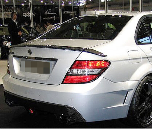 B REAL CARBON FIBER 3PCS TRUNK LIP SPOILER For MERCEDES BENZ W204 C-Class 07-12