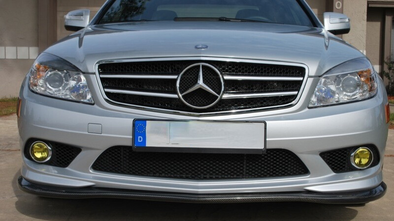 C-TYPE Real CARBON FIBER FRONT LIP SPOILER For BENZ W204 C-Class AMG Sport 07-12