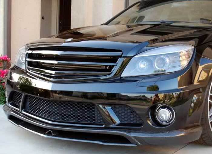 Real Carbon Fiber FRONT LIP SPOILER 3PCS For BENZ W204 C63 AMG Sport 2008-2012