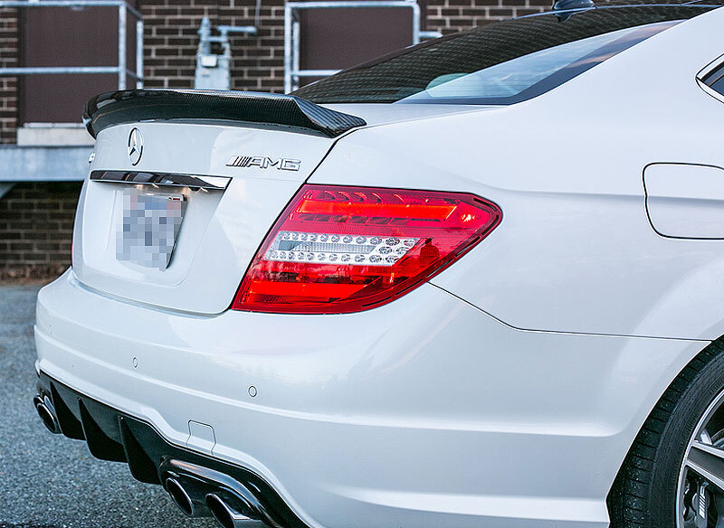 Real Carbon Fiber rear lip Spoiler For Mercedes Benz W204 Coupe 2-Door 2011-2013