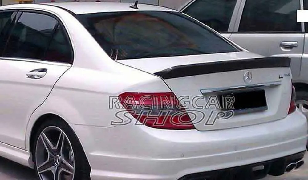 V STYLE REAL CARBON FIBER TRUNK LIP SPOILER Fit For BENZ W204 4DOOR SEDAN C63 C300 C350 C63 08-12