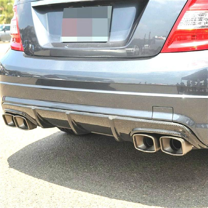 Real Carbon Fiber Rear Lip Diffuser For Mercedes Benz W204 C63 AMG Bumper 08-11