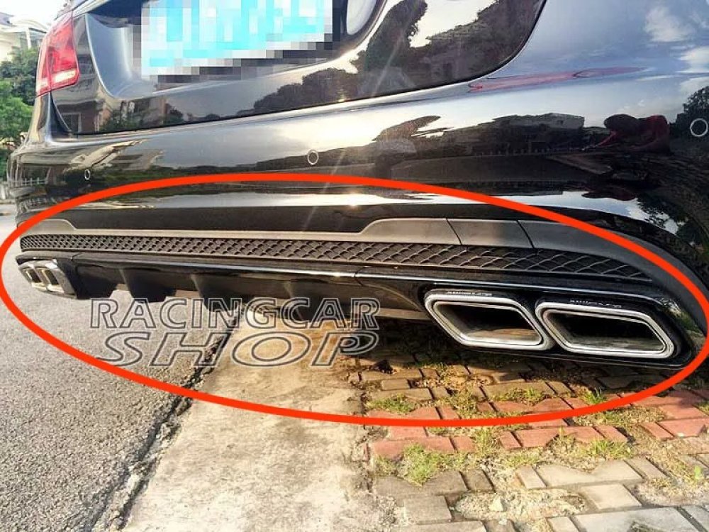E63 Black Series diffuser/Exhaust Tips combo For W212 E-Class E200 E220 E250 E300 E350 E500 E550 AMG Sport Bumper 2014UP  M043F