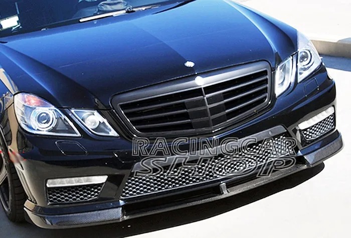 REAL CARBON FIBER V TYPE FRONT LIP SPOILER FOR BENZ W212 E-CLASS E200 E260 E300 E350 E550 E63 AMG BUMPER M045