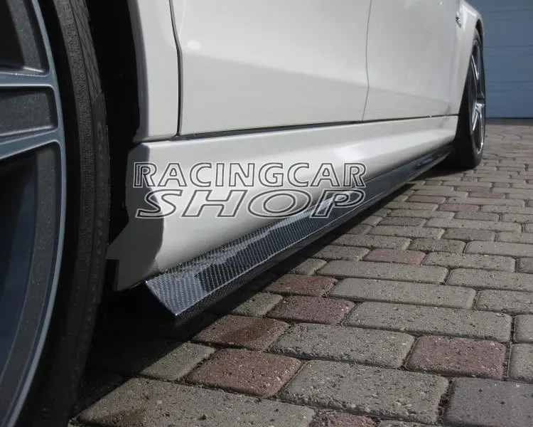 Real Carbon fiber Extension Side Skirts 1pair for Mercedes Benz C Class W204 C63 AMG model 2008-2014   M068