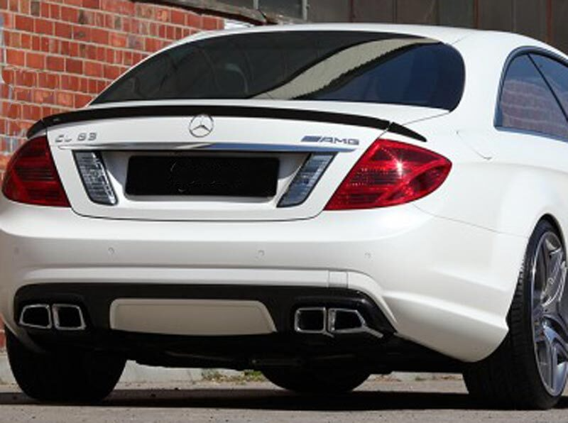 B CARBON FIBER 3PCS REAR WING TRUNK SPOILER For BENZ W216 CL-CLASS C65