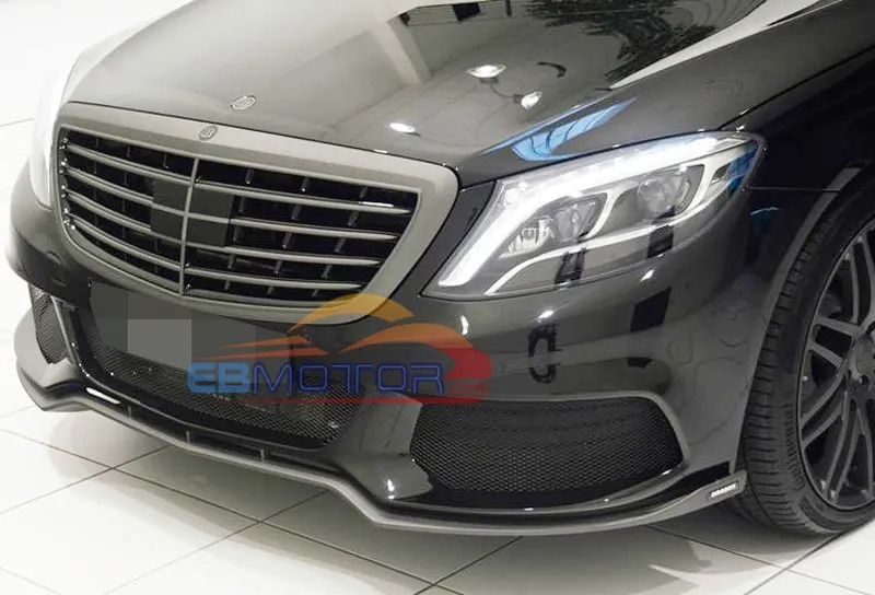 B style Real Carbon Fiber Front Spoiler for BENZ S Class Sedan W222 AMG sport model 2014UP M079