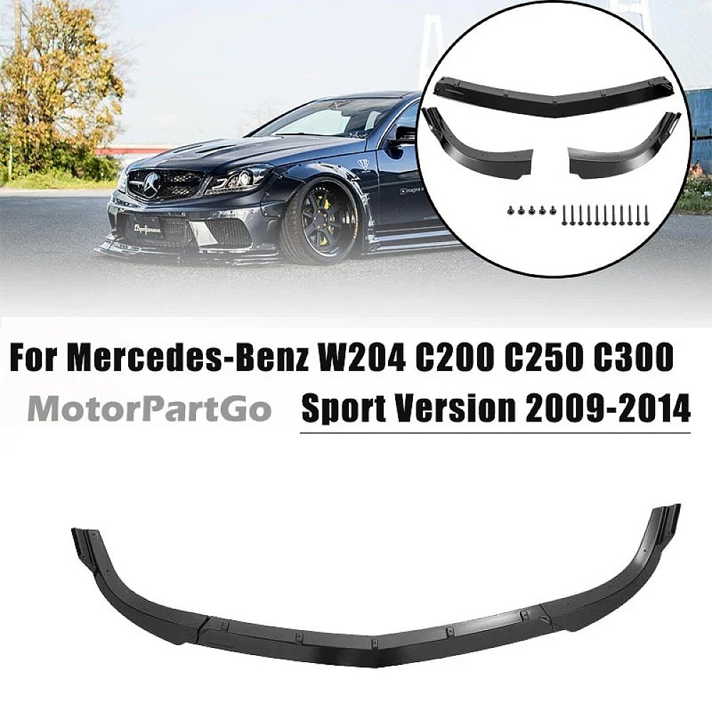 Car Front Bumper Lip Diffuser Spoiler Splitter Guard for Mercedes-Benz W204 C200 C250 C300 Sport 2009-2014 Bumper Protector M081