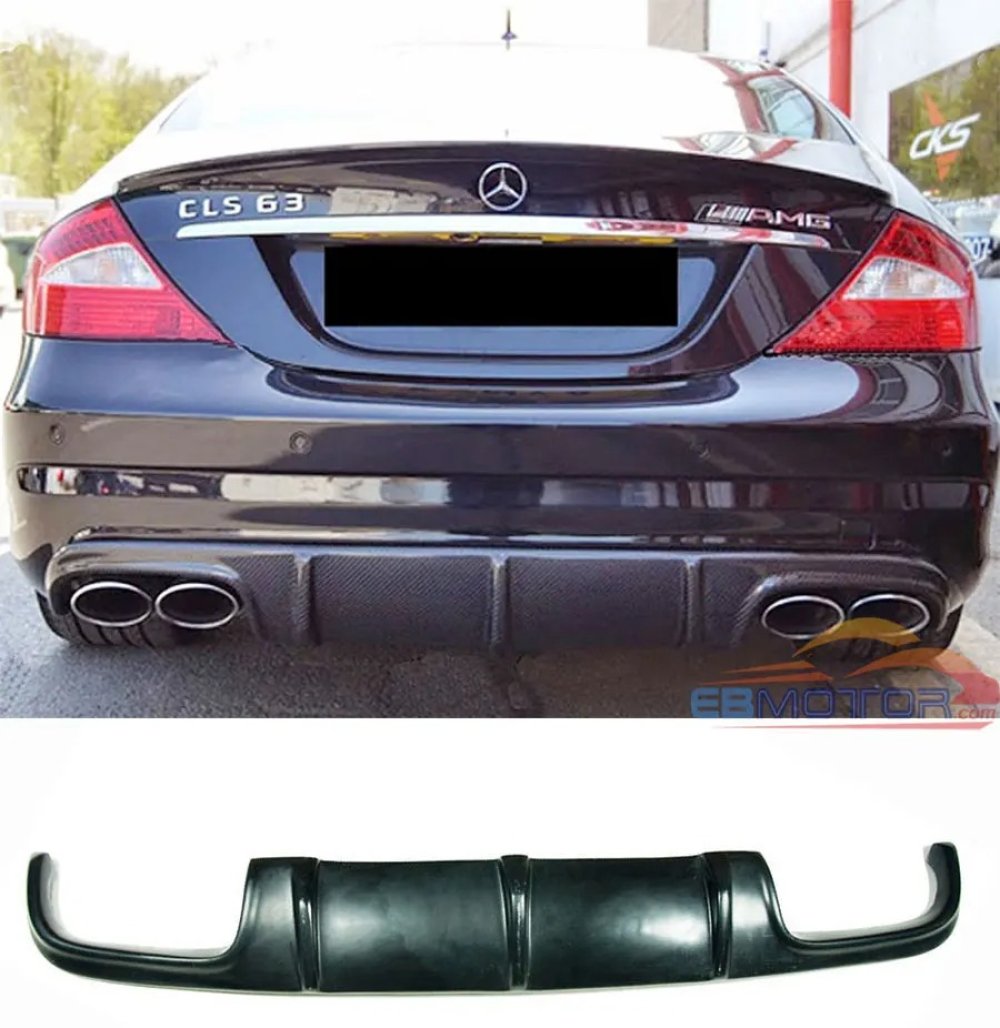 UNPAINTED FRP Rear Add-On Bumper Diffuser For  W219 CLS AMG CLS55 CLS63 2006-2010 M086F