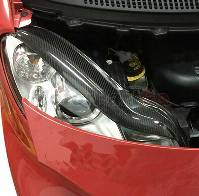 Carbon fiber Head light Eyelid Eyebrow Cover Trim For SMART Fortwo W451 Coupe
