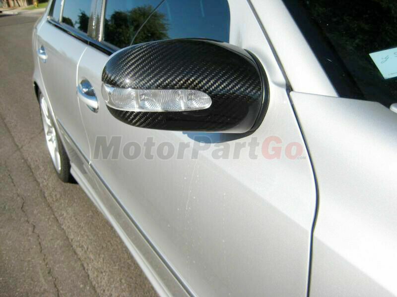 For Mercedes Benz E-Class W211 2002-2005 REAL CARBON FIBER MIRROR COVERS 1 PAIR