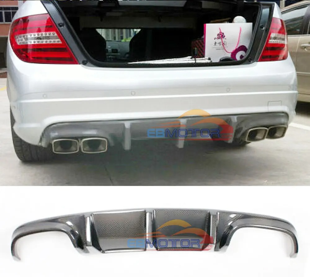TMS Style Real Carbon Fiber Rear Diffuser FOR Benz C Class W204 C63 08-11
