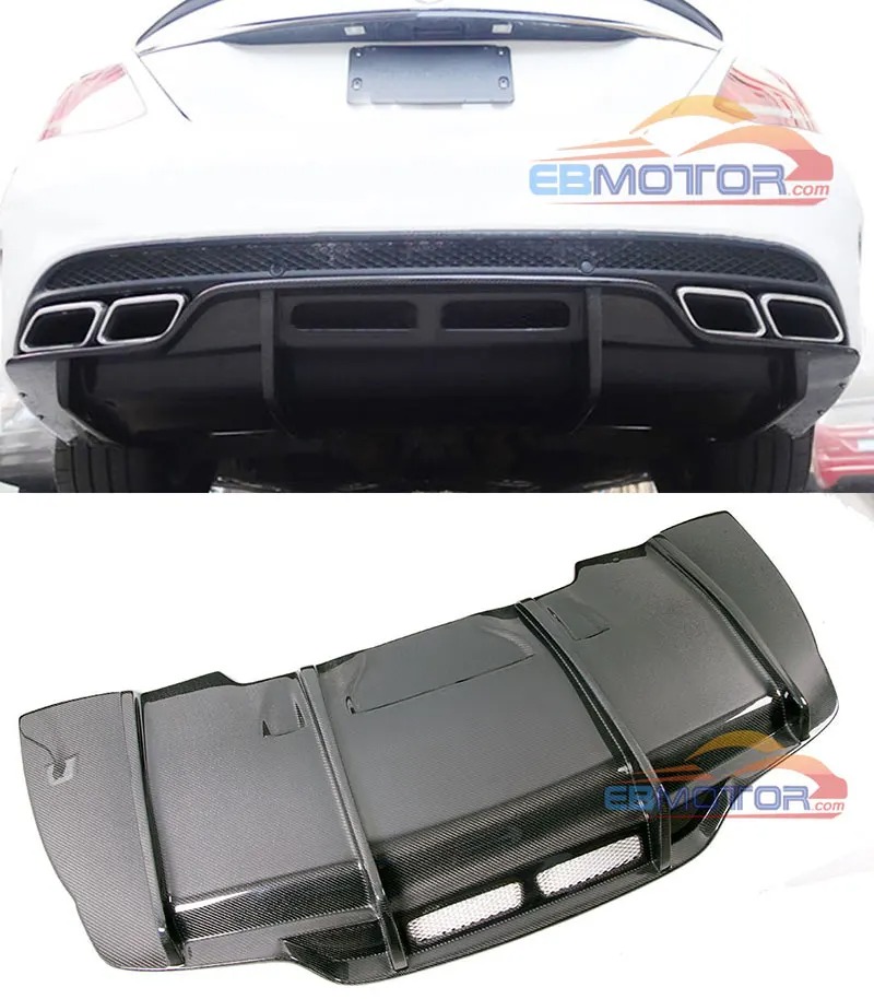 Real Carbon Fiber Rear Diffuser For Benz W205 C-Class C63/S AMG Sedan 2015UP M128
