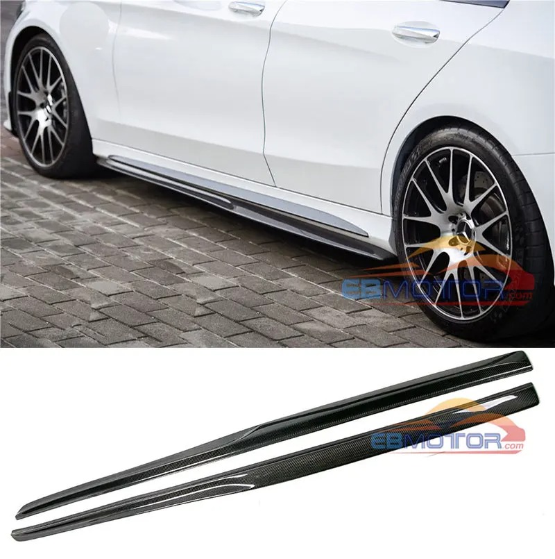Real Carbon Fiber Side Skirts 1pair For Benz W205 C63 C63s AMG SOnly 2015UP M130