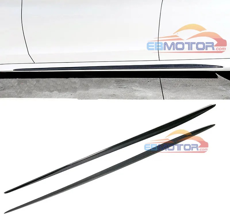 Real Carbon Fiber Side Skirts Cover 1pair For Benz W205 C63 C63s AMG SOnly 2015UP M132