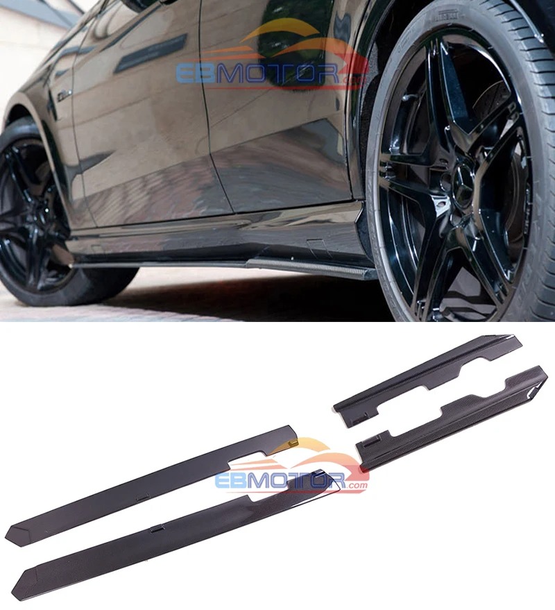 Real Carbon Fiber side skirts spoiler splitter 4pcs/Set For Benz W212 E63 AMG 11-14 M140