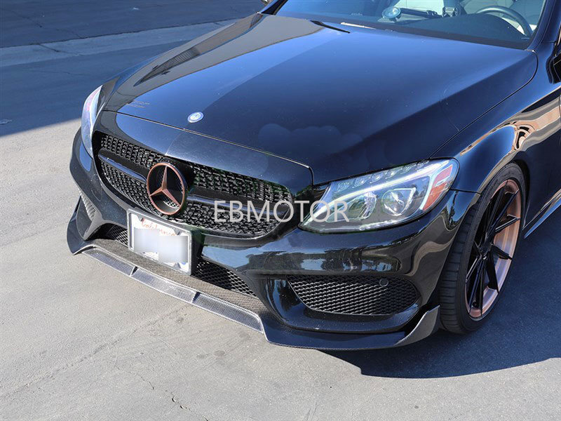 For Mercedes Benz W205 C Class AMG 2015UP Real Carbon Fiber Front Lip Spoiler