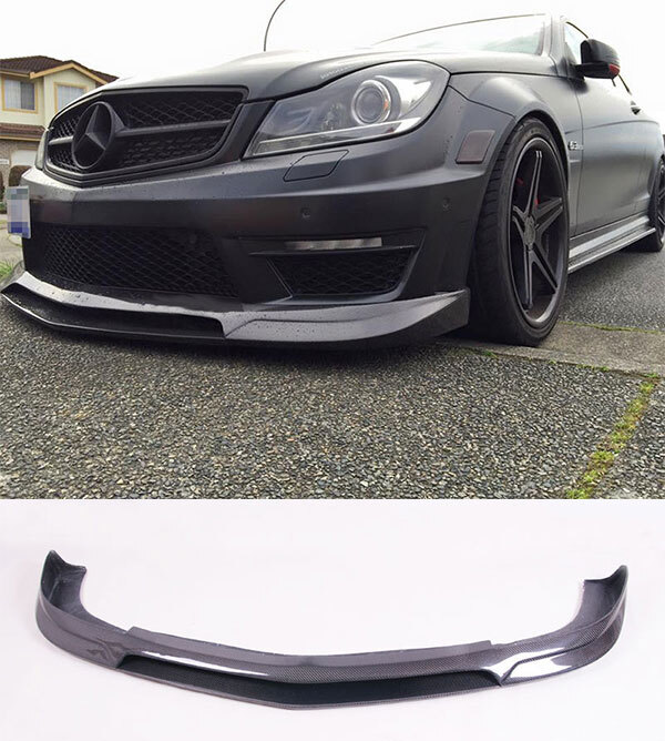 Real Carbon Fiber Rev Front Lip Spoiler For Mercedes Benz W204 C63 AMG 11-13