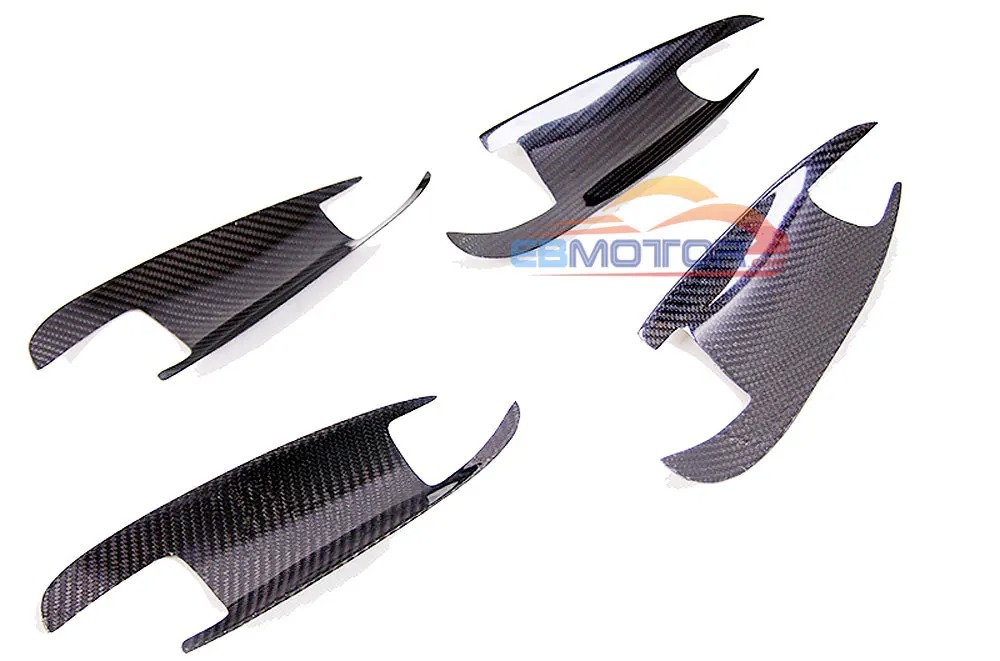 Door Handle Bowl Cover Gloss Real Carbon Fiber Print Trim for BENZ W204 C300 C63 08-15 M152