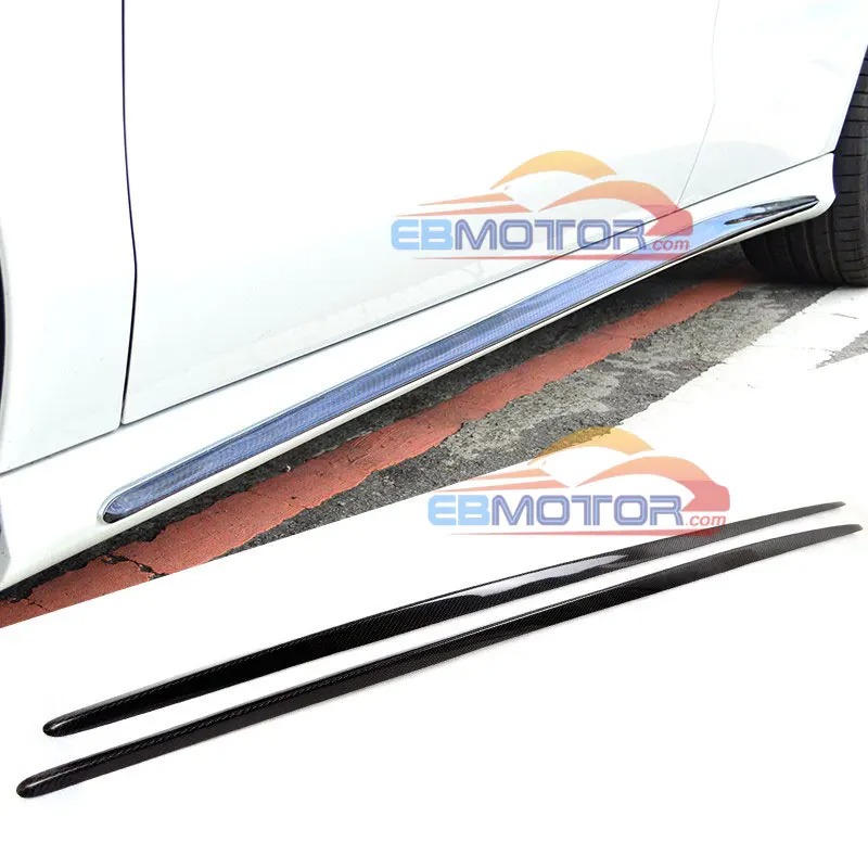 REAL CARBON FIBER SIDE SKIRTS TRIMS FOR MERCEDES BENZ W117 CLA AMG Sport 14-16 M153