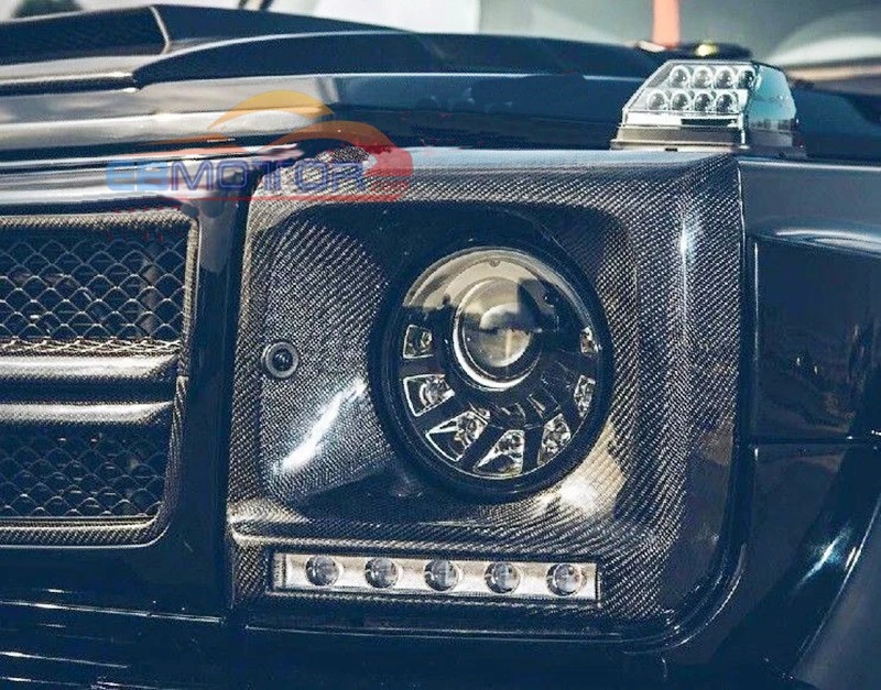 CARBON HEADLIGHT COVERS frame for Mercedes Benz W463 G Class G500 G63 1pair M154