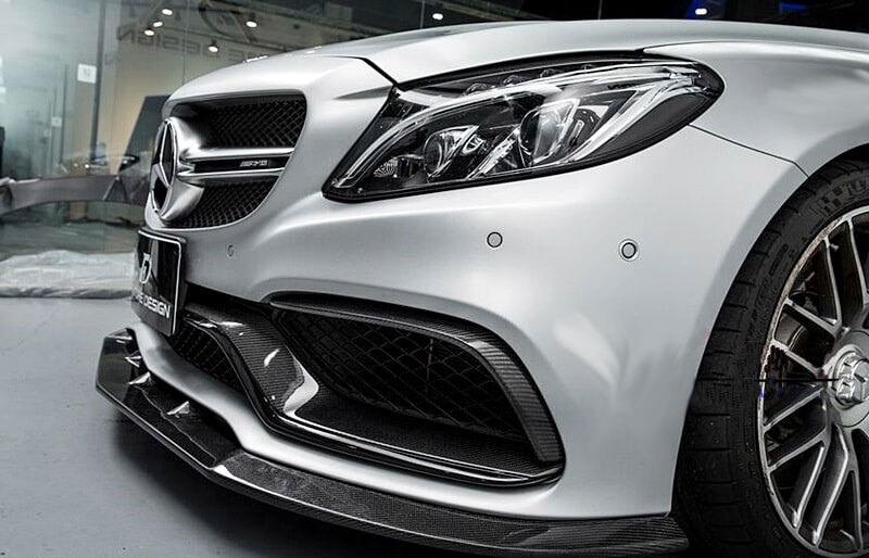 UNPAINT Fiber Glass Primer Front Lip Spoiler For Benz W205 C63 Coupe 2015UP