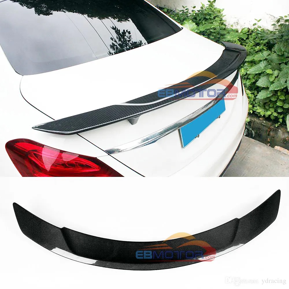 RT Styling Real Carbon Fiber Car Trunk Rear Spoiler Wings Lip For Benz C-class W205 Spoiler C200 C250 C300 2015-2017 M163