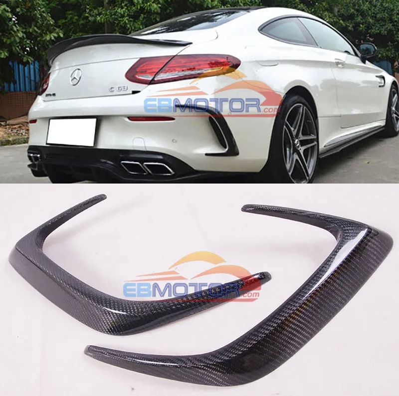 Rear bar carbon fiber wind air knife 1pair for Mercedes Benz W205 C63 15-17 M168