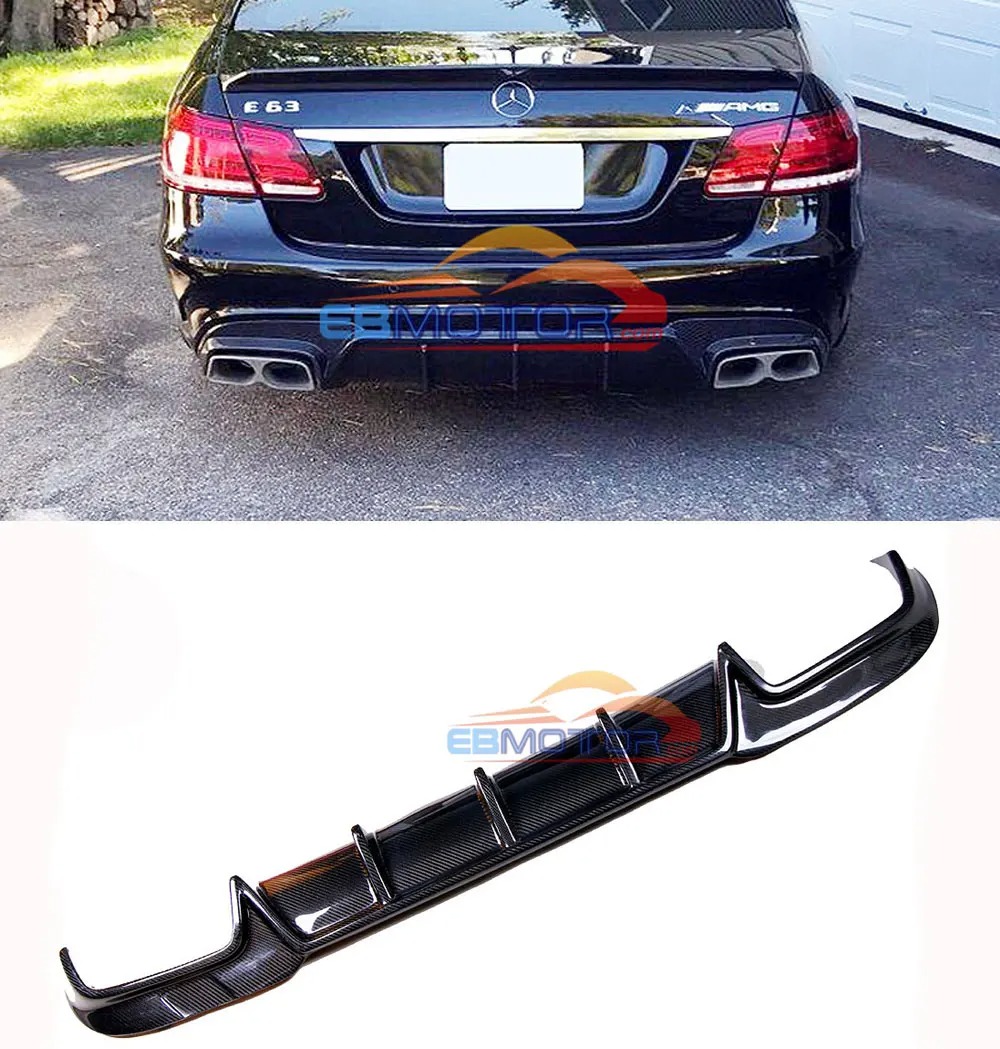 Fins Shark Style Real Carbon Fiber Rear Bumper Lip DIFFUSER For Benz E Class W212 E260 E300 E400 E63 AMG 2014-2016  M182