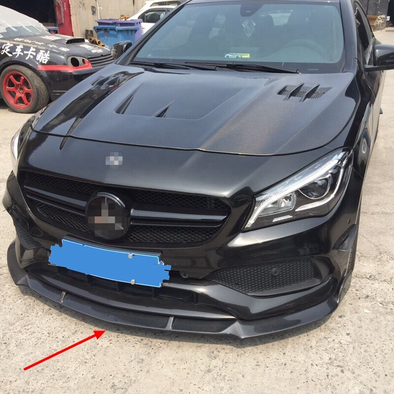 Real Carbon Fiber Front Bumper Shovel Lip Spoiler For Benz W117 AMG Modify16-18