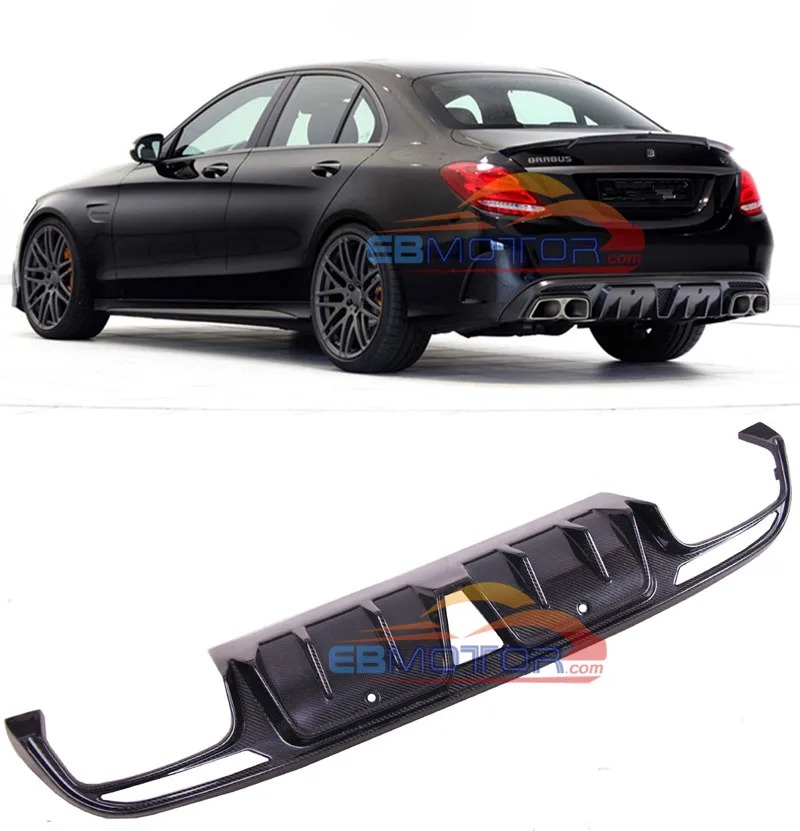 Real Carbon Fiber Rear Bumper Lip Diffuser for Mercedes Benz C Class W205 C200 C300 C63 AMG 15-19  M194