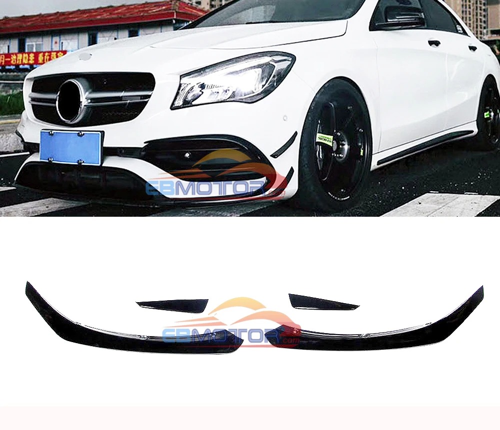 VAD Front Bumper Canards Side Aero Add on Splitter For Benz W117 CLA180 CLA200 CLA220 CLA250 CLA45 16-18 M196F