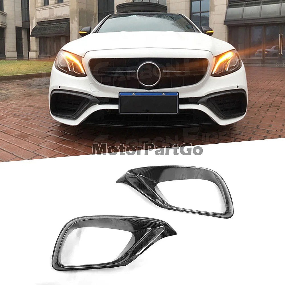 Carbon Fiber Front Bumper Air Vent Outlet Cover Trim FogLamp Vent Trim for Benz E Class W213 E63 E200 2017-2019 M197