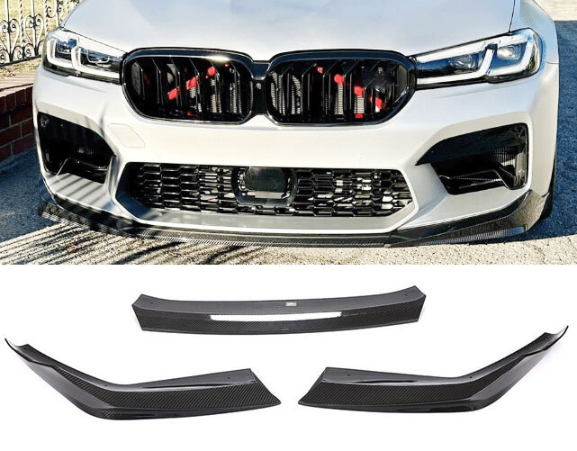 Carbon Fiber Front Bumper Lip Chin Spoiler Splitters For BMW F90 M5 LCI 2021UP