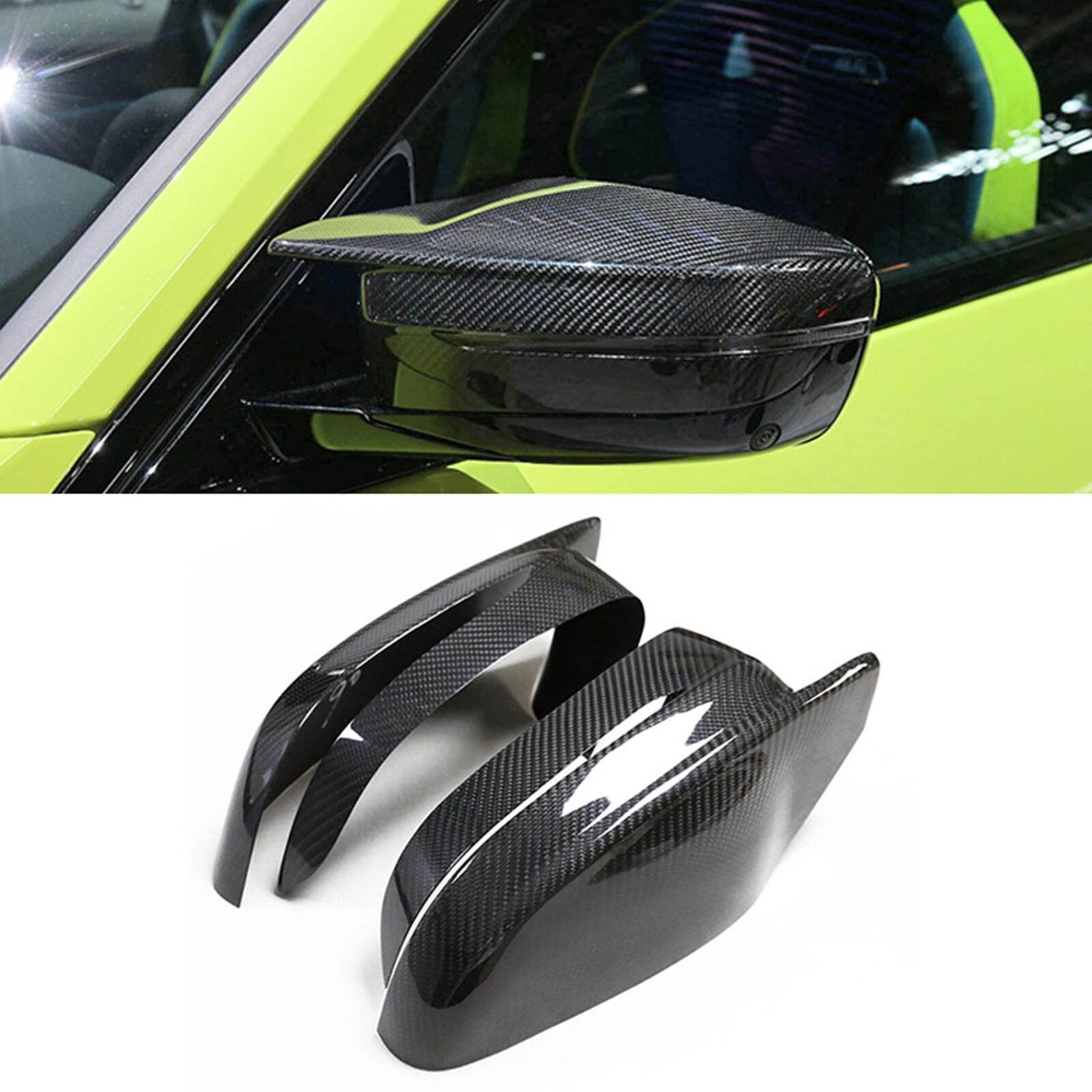 For BMW M3 G80 M4 G82 G83 21+ LHD Real Carbon Fiber Rearview Mirror Cover 1 pair