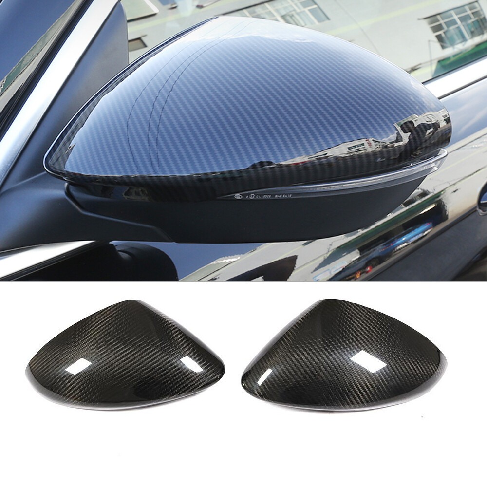 Real Carbon Fiber Side Wing Mirror Cover Caps pair For Alfa Romeo Stelvio 17-19