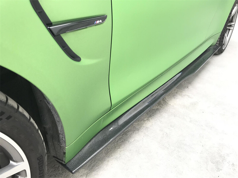 Real Carbon Fiber side skirts 1 pair Add-on Lip For BMW F80 M3 2015-2018