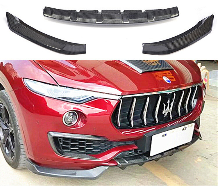 Carbon Fiber Front Bumper Lip Spoiler Splitter 3Pcs For Maserati Levante 17-2021