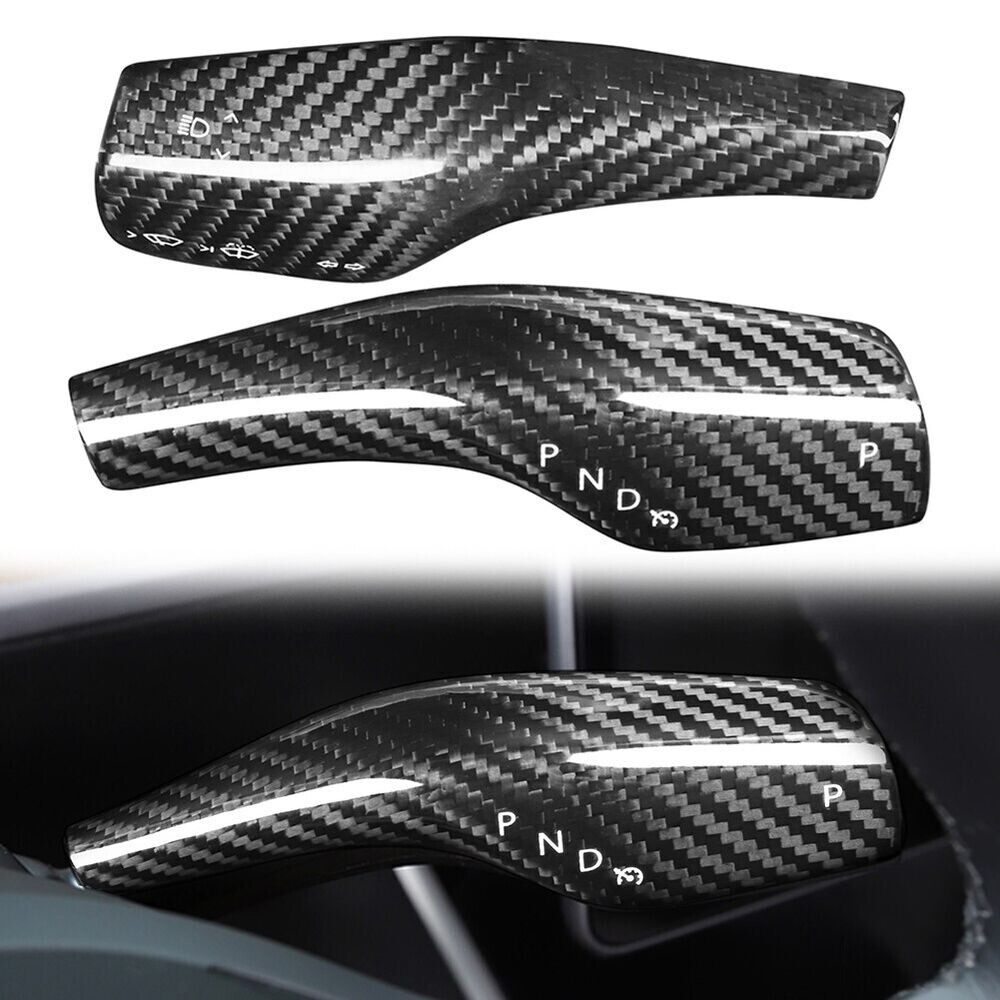 Real Carbon Fiber Steering Wheel Paddle Shift Trim-Cover For Tesla Model 3 / Y