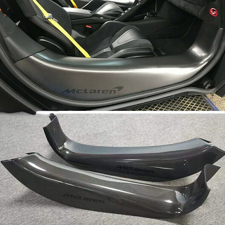 Real Carbon Fiber Door Sills Threshold Panels Cover For McLaren 720S 2017-2022