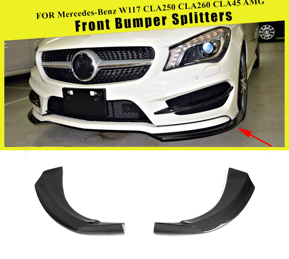 Carbon Fiber Front lip Splitter Spoiler for Mercedes-Benz CLA W117 AMG 13-15