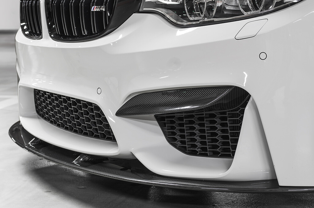 For BMW F80 M3 F82 F83 M4 Real Carbon Fiber Front Bumper Inserts top splitter