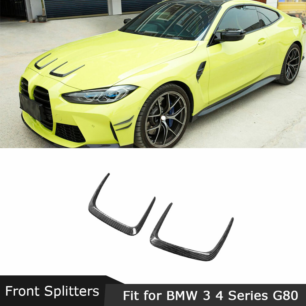 For BMW G80 G82 G83 M3 M4 20+ Carbon Fiber Front Engine Hood Fins anard Splitter