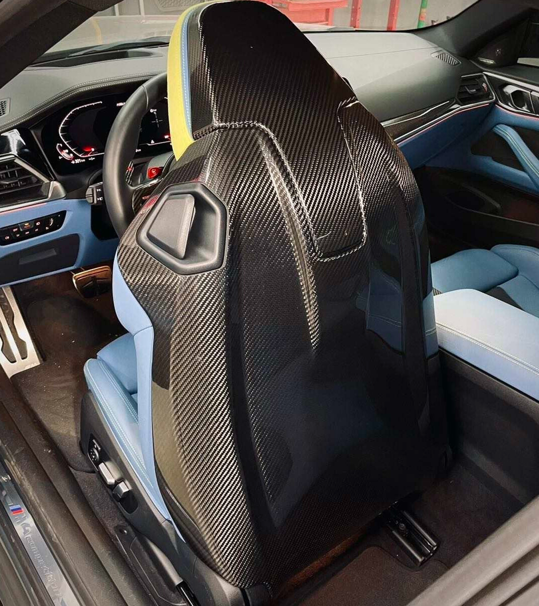 Full Real Carbon Fiber Seat Shells Seat Cover 4Pcs for BMW G82 G83 M4 2021UP