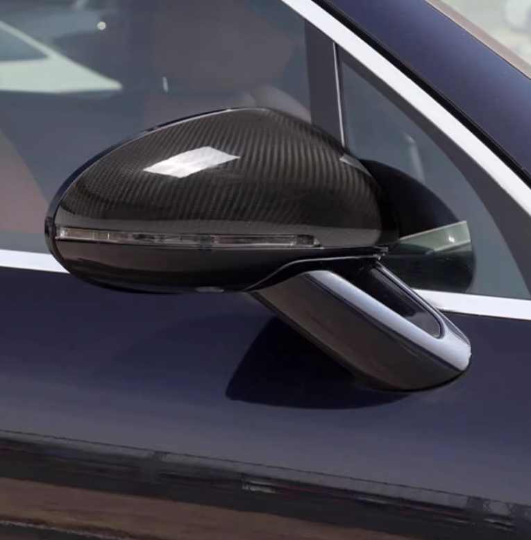 Real Carbon Fiber Side Door Rearview Mirror Cover Trim For Porsche Macan 14-2021