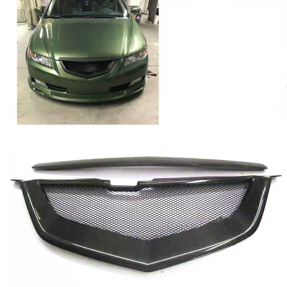 Real Carbon Fiber Front Honeycomb Grille Grill 1 Set For 2004 2005-2006 Acura TL