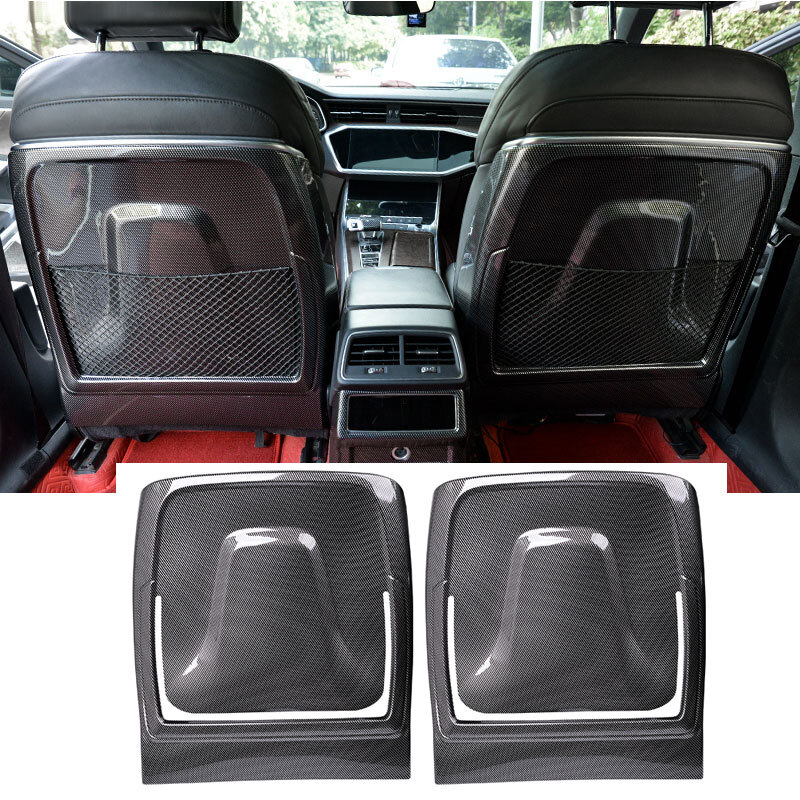 Real Carbon fiber Seat Covers Shells 2Pcs 1Pair for AUDI A6 A7 2019-2023