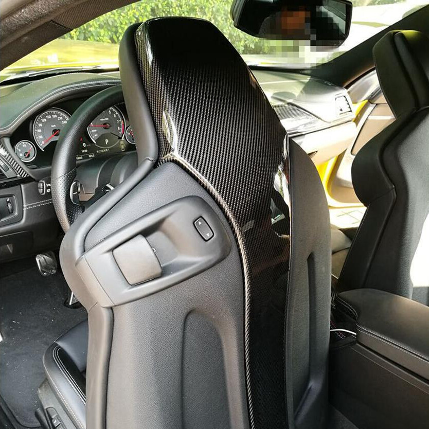 For BMW F80 M3 F82 M4 14+ Carbon Fiber Seat Back Backseat Trim Covers 4 PCS Set